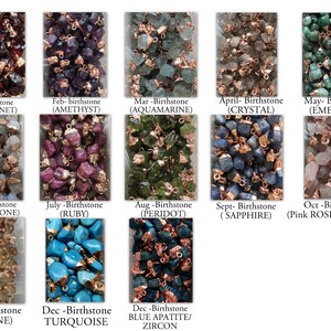 May include: A collection of 12 different birthstone charms, each with a different color and shape. The charms are made of natural gemstones and are perfect for jewelry making.