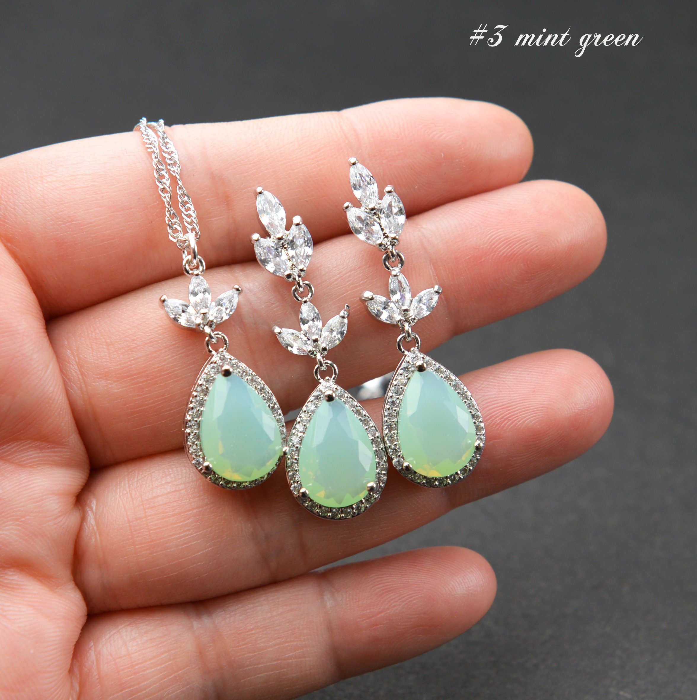 Light green mint green Earring Bridesmaid gifts Jewelry Etsy