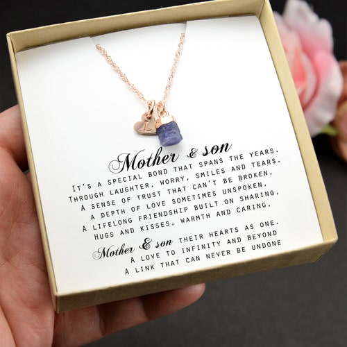 Mother and Son Necklace Mom Gift From 