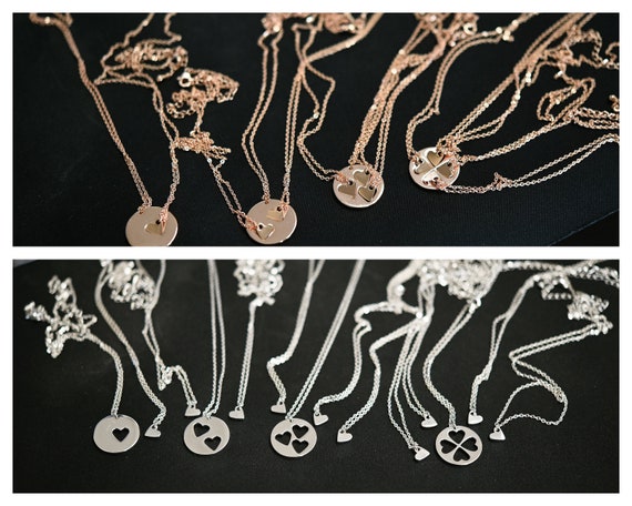 Mother & Daughter Necklaces, heart necklace, gift for mom, mom jewelry, 2 necklaces,   mom and daughter necklace