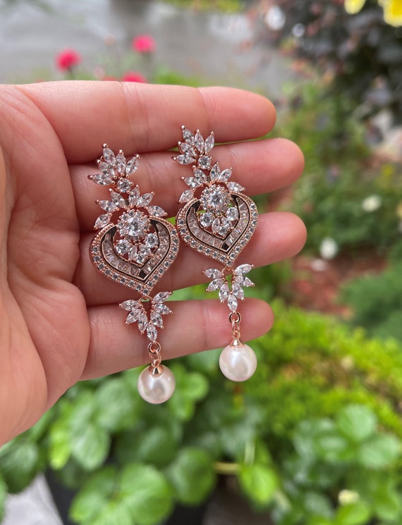 Crystal Carnation Earrings - Berry