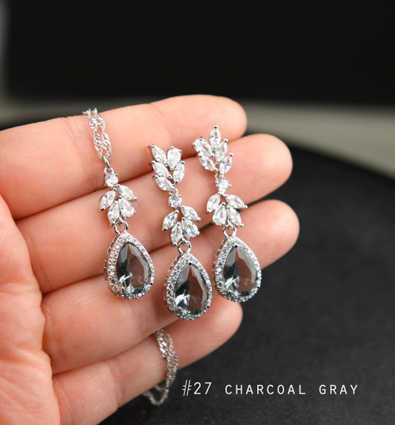 black wedding jewelry sets
