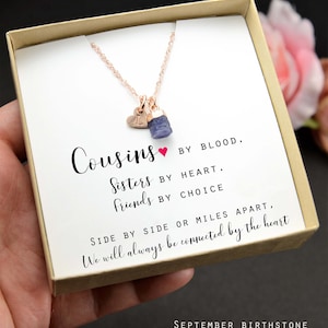 Personalized Gift for Cousin September blue sapphire birthstone custom Birthday Gift Necklace Gift Cousin Jewelry wedding jewelry bridal SAP