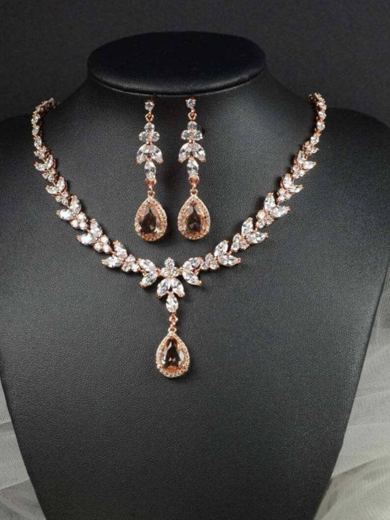 morganite necklace and earring set