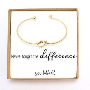 Never forget the difference you MAKE ,employee appreciation gift,thank you gift,KB knot bracelet handmade,coworker gifts,senior night 2025