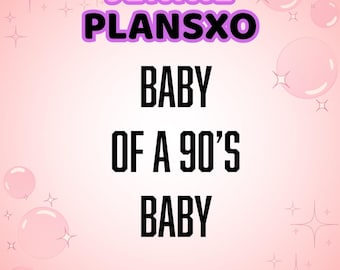 Bebê de um bebê dos anos 90 Svg // Bebê dos anos 90 Svgs // Adesivos de bebê dos anos 90 // Adesivos de bebê dos anos 90