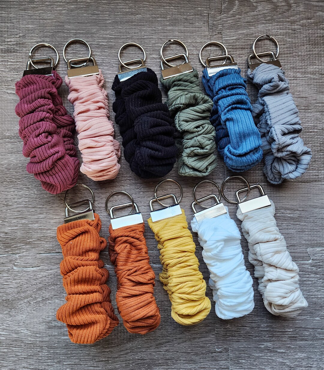 Ribbed Scrunchie Keychains/ribbed Scrunchie Wristlet Keychains/neutral Color Keychains Etsy