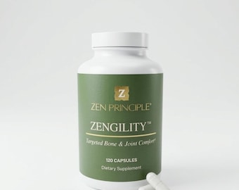 Zengility™ Bone & Joint Health Supplement –  Promentum™ Calcium, GreenGrown® Glucosamine, OptiMSM™, Bioperine®, Vitamin K2 and PhytoD3®.