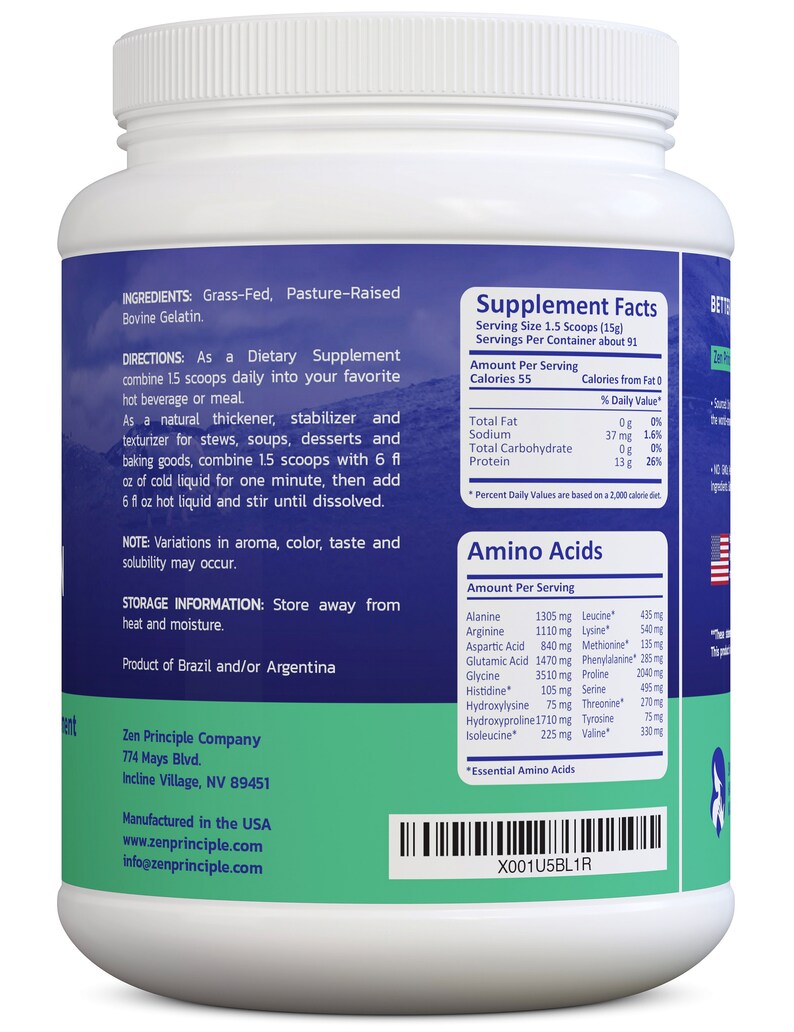 GrassFed Gelatin Powder1.5 lb and 3 lb. AntiAging Protein Etsy