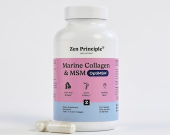Marine Collagen Peptides Powder with OptiMSM® Supplement Capsules