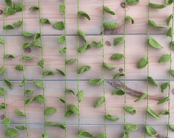 Crochet Vine Leaf Pattern, 3 Sizes, Boho Nature Decor (PDF Download)