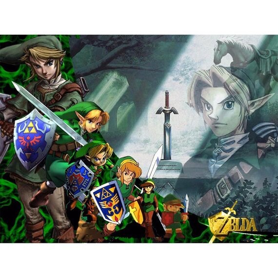 5D Cartoon Character Diamond Painting Zelda Mosaic Full Etsy