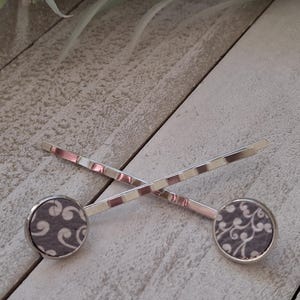 Bobby Pin Set,  Leather Bobby Pins, Decorative Bobby Pins, Hair Accessories for Women, Silver Bobby Pins