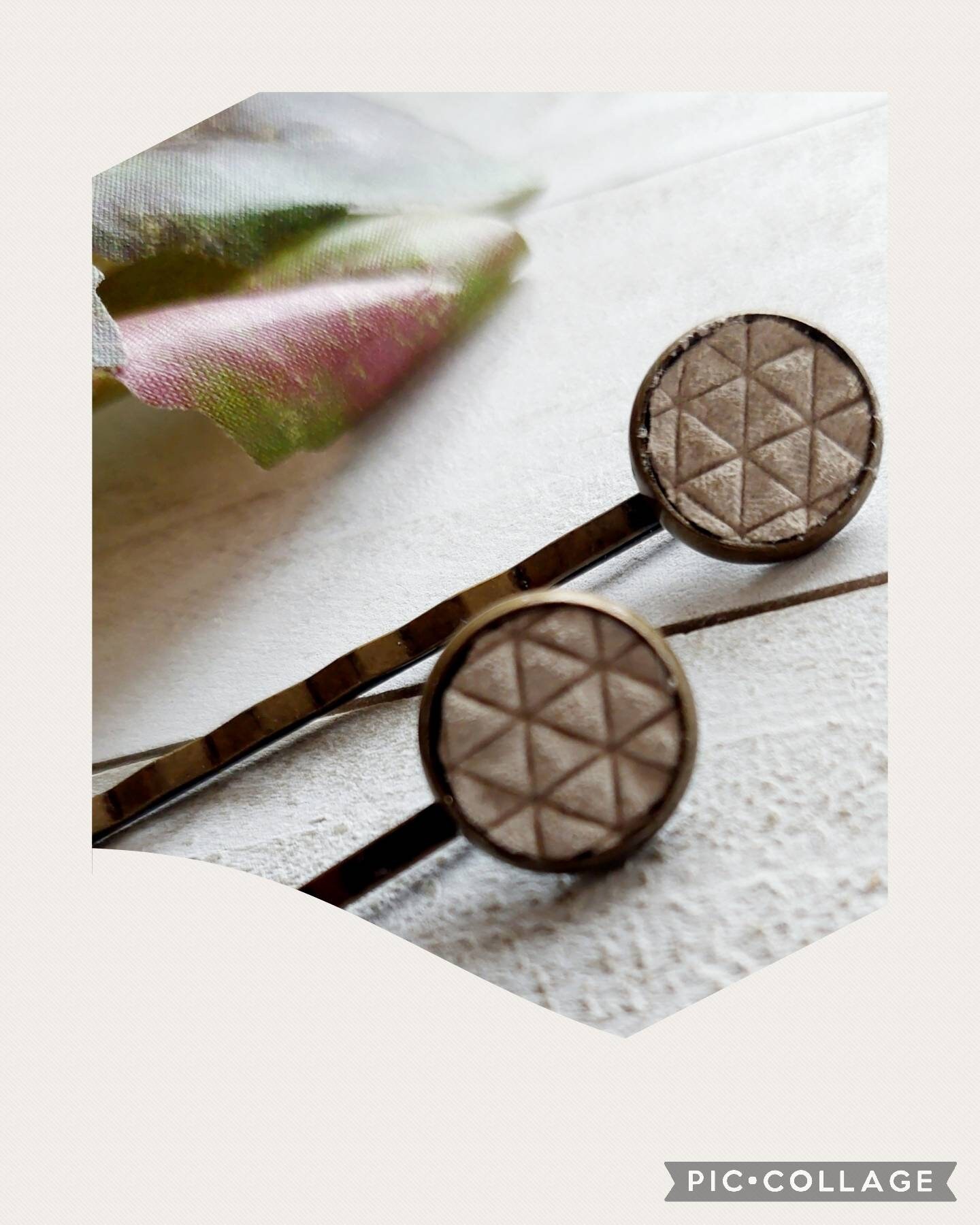 Bobby Pin Set, Leather Bobby Pins, Decorative Bobby Pins  display picture 1