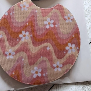 Car coasters, Set of 2 car floral coasters, Floral, Cute car accessories, Cup holder coasters