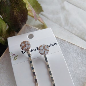 Bobby Pin Set,  Leather Bobby Pins, Decorative Bobby Pins, Hair Accessories for Women, Silver Bobby Pins