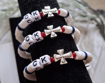 Freedom, Faith bling cross bracelet,  America Bracelet Stack