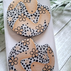 Car coasters, Set of 2 car floral coasters, Floral, Cute car accessories, Cup holder coasters
