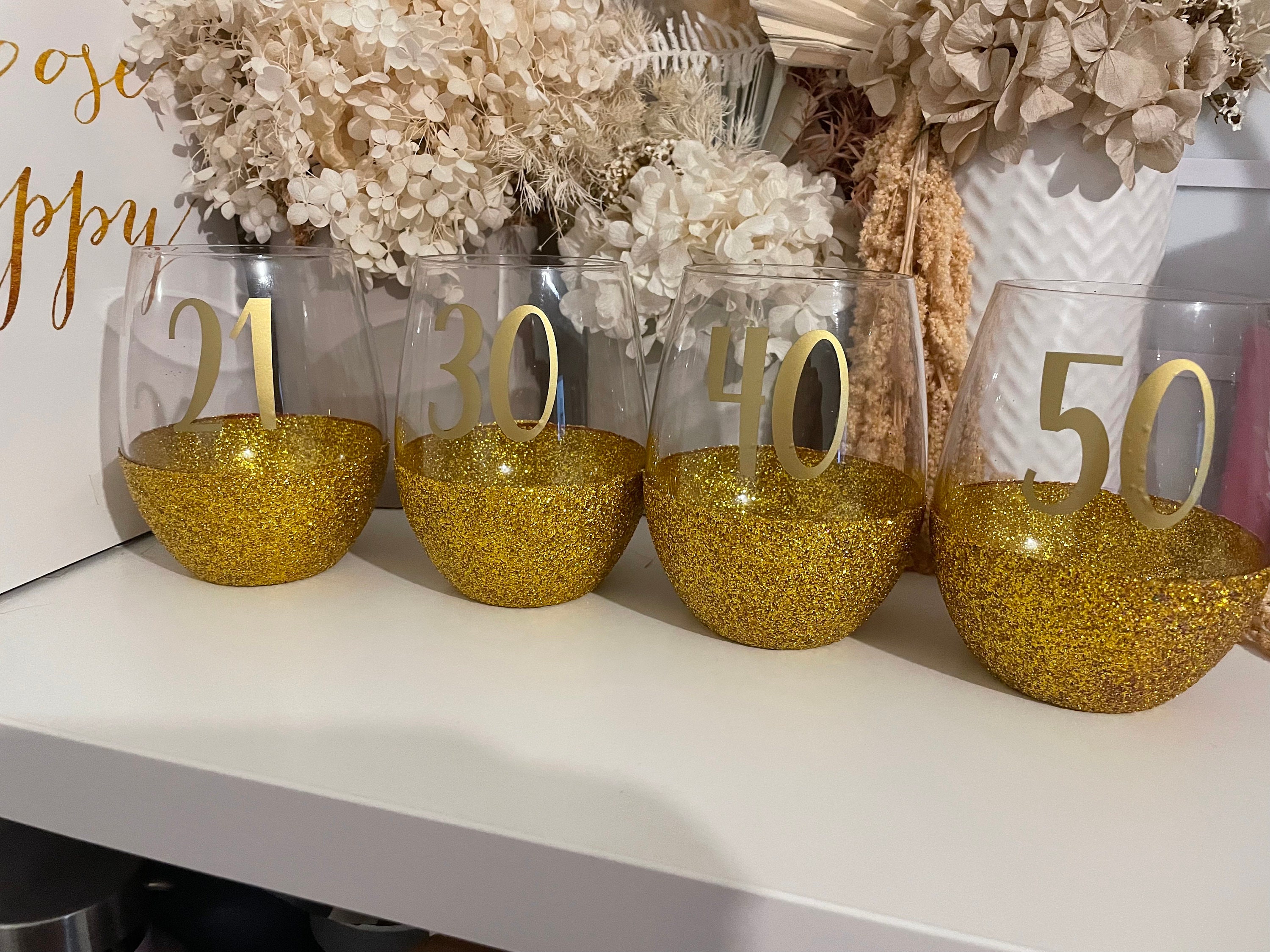 Glitter Wine Glasses Etsy Australia