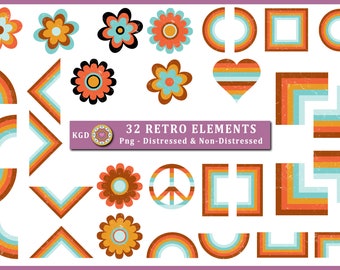 1970s, Retro Elements, Retro Graphics, Retro Sublimations, Design Downloads, Graphic Elements, Png, Clipart, Vintage Sublimations,