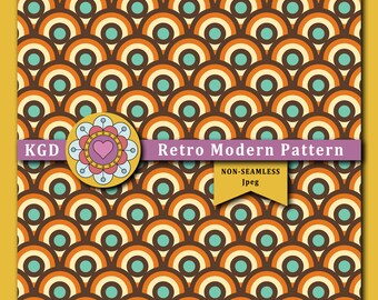 Retro Digital Paper - Retro Designs - Background Patterns - Surface Pattern - Boho Patterns - Funky Patterns - Mid-Century Pattern