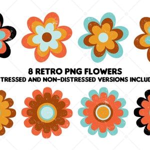 Retro Elements, Retro Graphics, Retro Flowers, Design Downloads, Graphic Elements, Png, Clipart, Vintage Sublimations, Vintage Elements,