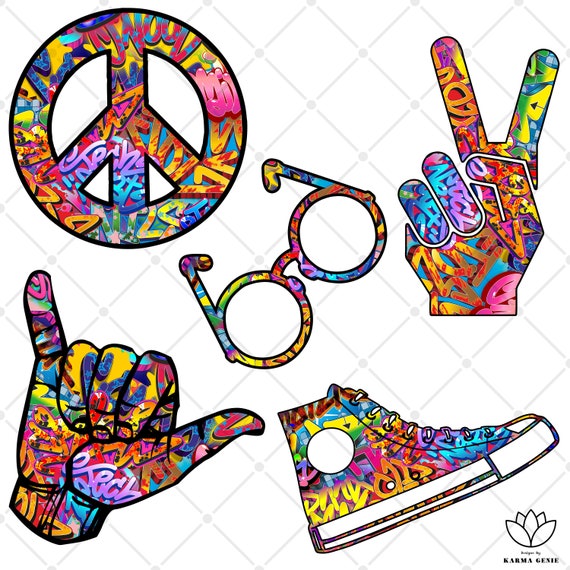 Hippie Background Peace Pattern 16/20 Graphic by schmuggo designs