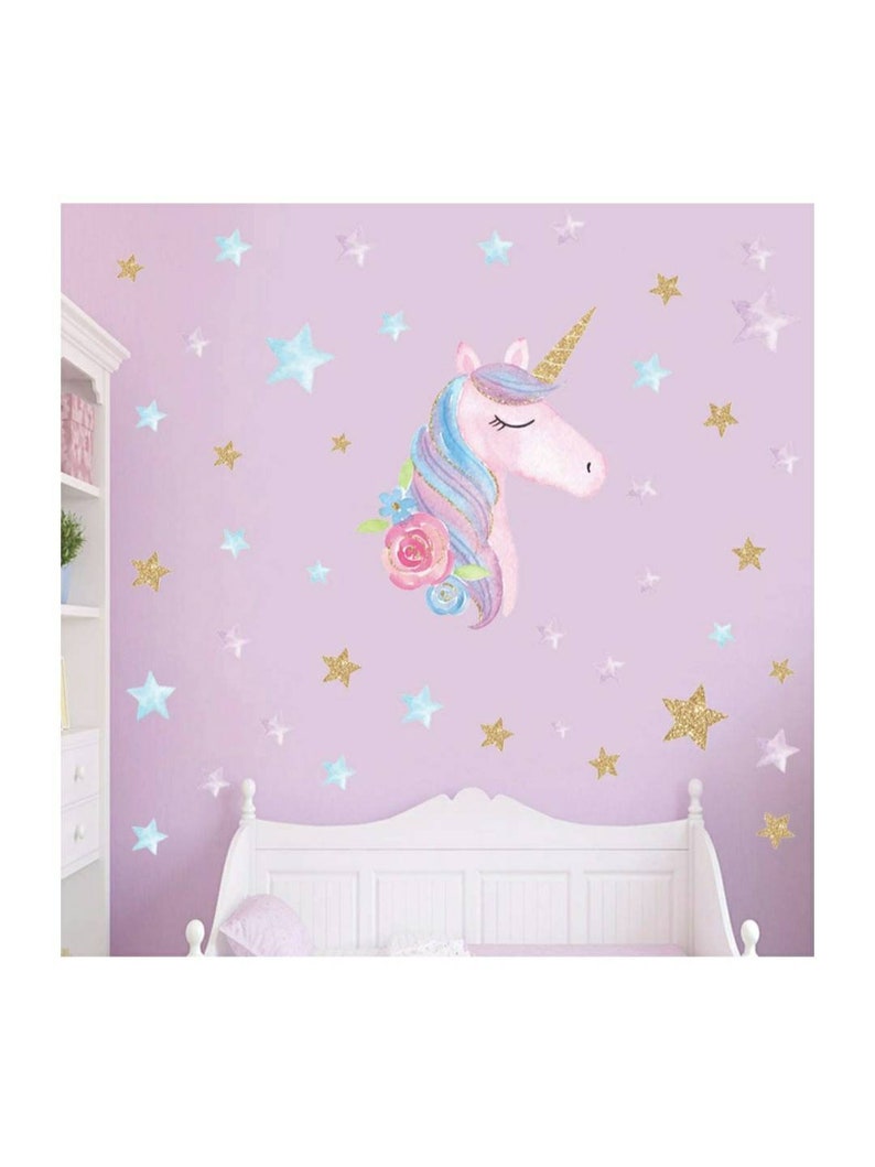 2 Large Unicorn Wall Decals Home Decor Bedroom Nursery Etsy