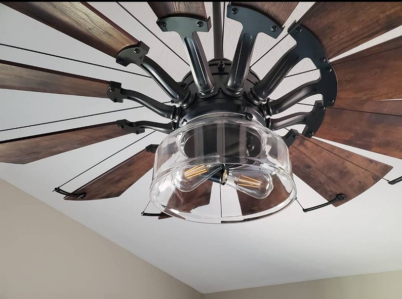 Windmill Ceiling Fan Light Kit Ceiling Fan Light Glass Light Etsy