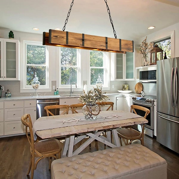 Wood Beam Light Fixture Etsy