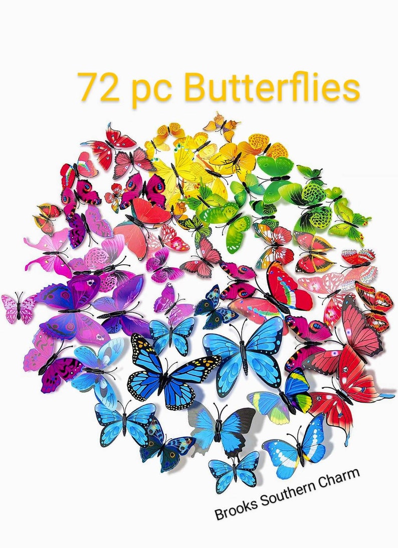3D Butterflies Mural Nursery Wall Art Wedding Cosplay Etsy
