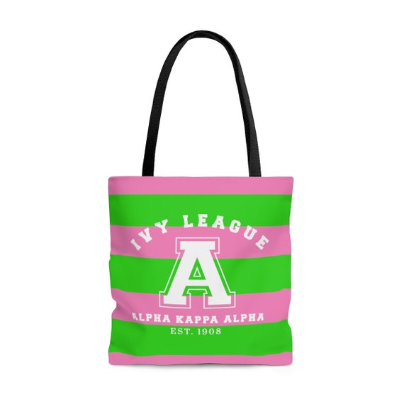 pink and green tote bags