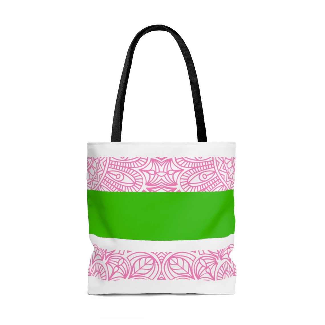 Aka Tote Bag Pink And Green Tote Bag Custom 1908 Aka Bag Etsy
