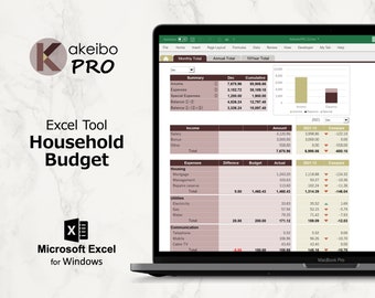 Kakeibo PRO – Excel tool household Budget, Congo Brown