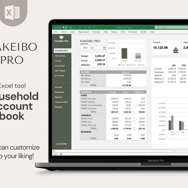 KAKEIBO PRO – Excel Home Budget Tool