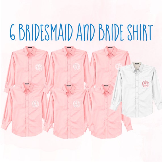monogrammed oxford shirts for bridesmaids