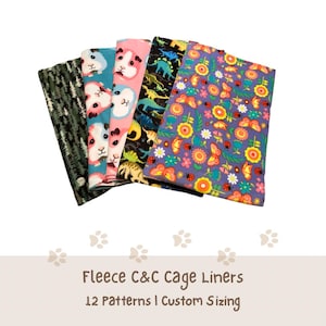 Fleece Guinea Pig C&C Cage Liners | Washable Absorbent Pet Bedding image 1