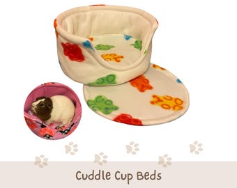 Fleece Cuddle Cup | Washable Small Pet Bed | Guinea pig, Ferret, Rat, Hedgehog Hideouts