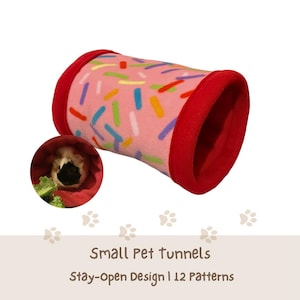 Fleece Stay-Open Tunnels | Washable Hideouts for Guinea Pigs, Rats & Ferrets | Cozy Small Pet Accessories