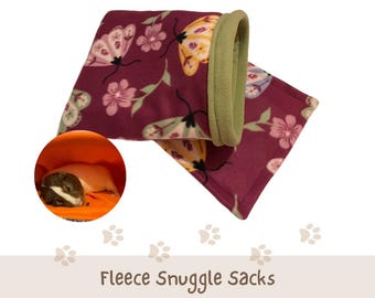 Fleece Guinea Pig Snuggle Sack Pouch | Small Pet Beds & Hideouts for Rats, Hedgehogs, Chinchillas