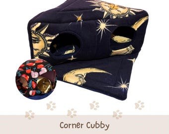 Guinea Pig Fleece Corner Cubby | Small Pet Hideouts & Beds for Rats, Hedgehogs, Ferrets