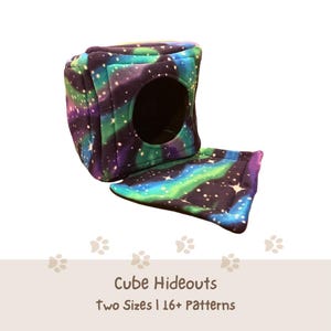 Fleece Cube Hideout | Washable Small Pet Beds for Guinea Pigs, Ferrets, Rats, Rabbits