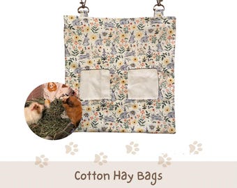Guinea Pig Cotton Hay Bag | Small Pet Accessories & Hay Feeders for Rabbits