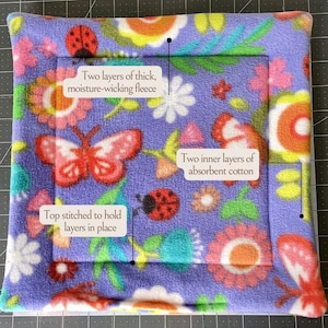 Fleece Guinea Pig C&C Cage Liners | Washable Absorbent Pet Bedding image 2