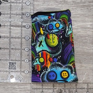 Custom Wrist Wallet, Wrist Wallet, Ring Holder, Rainbow, Rainbow Cloud, Rainbow Skull, Reversible, Running Wallet, Cuff, Gift For Everyone image 7