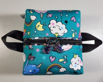 Zipper Bag, Narwhal Bag, Makeup Bag, Box Bag Zipper, Zipper Storage Bag, Cloud Zipper Bag, Toiletry Bag, Rainbow Bag, Cute Zipper Bag, Gift