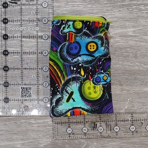 Custom Wrist Wallet, Wrist Wallet, Ring Holder, Rainbow, Rainbow Cloud, Rainbow Skull, Reversible, Running Wallet, Cuff, Gift For Everyone image 6