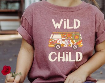 Wild Child Tee, Boho Kid Shirt, Youth Shirt, Be Cool Shirt, Boho Heart, Tree hugger hippie, Lover Trees Tee, Wild and Free, Barefoot Hippie