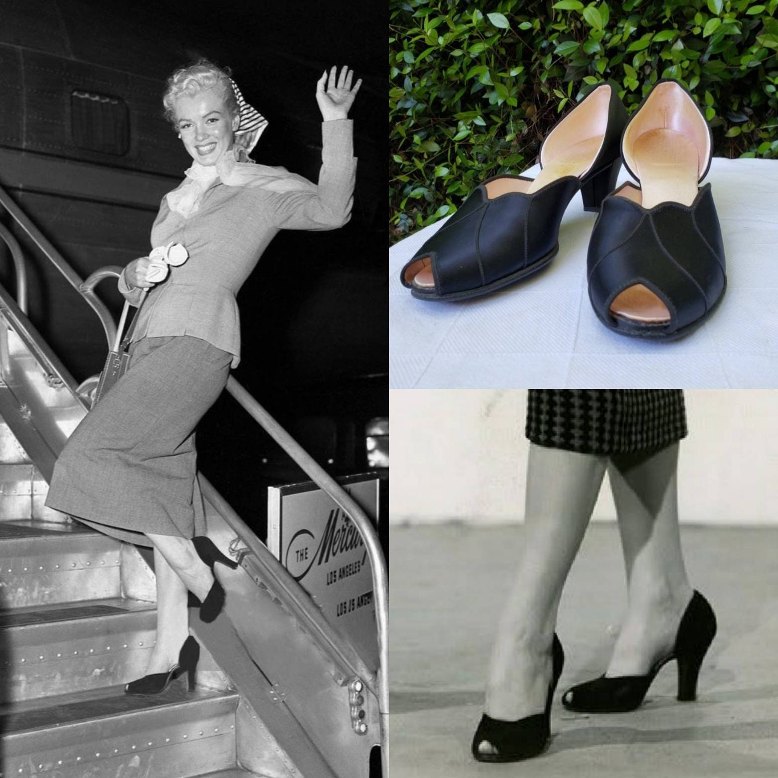 Vintage Marilyn Monroe Style Black Satin Toe - Etsy