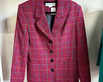 Vintage Norton McNaughton Pink karierter Tweed Blazer